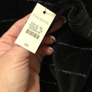 Talbots velvet cowl neck striped glitter sweater